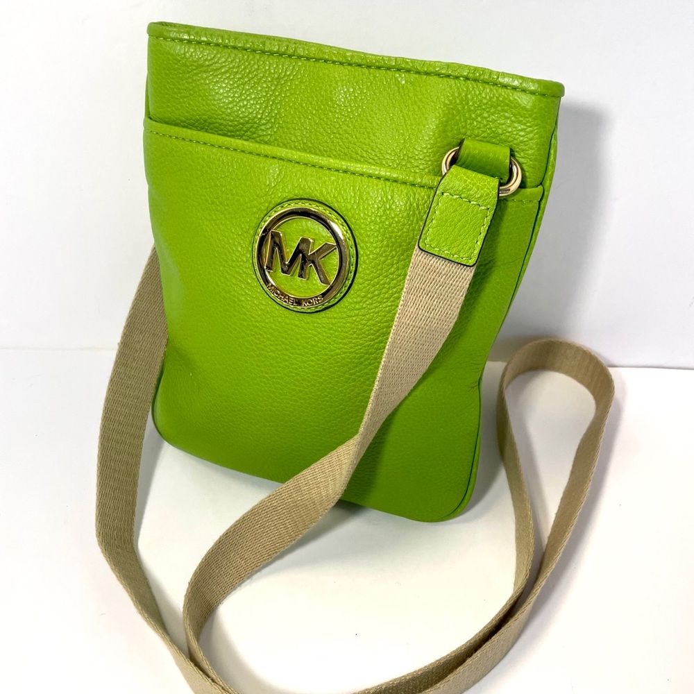 Michael Kors Bright Green Leather Crossbody Bag